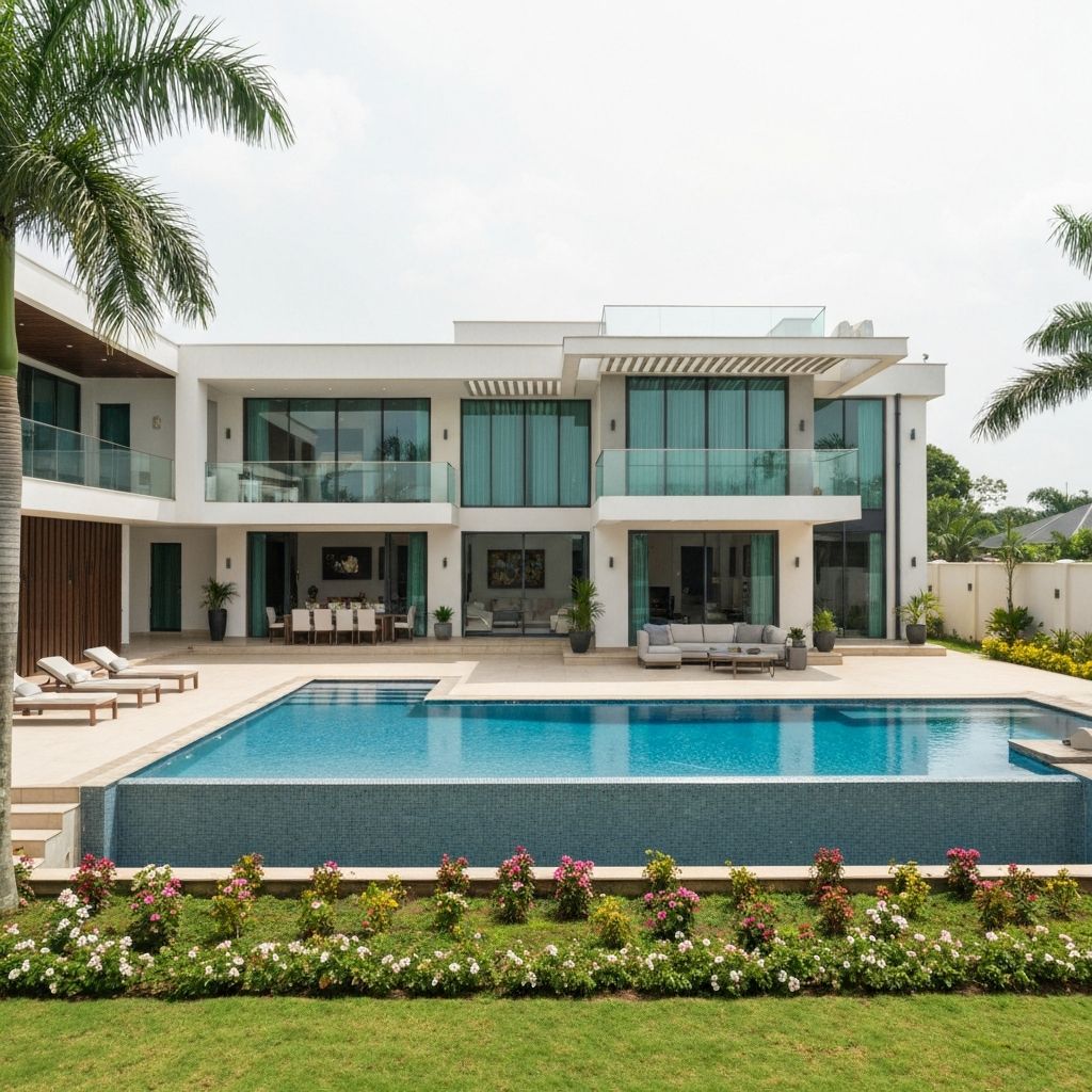 Luxury modern house in Abuja with swimming pool